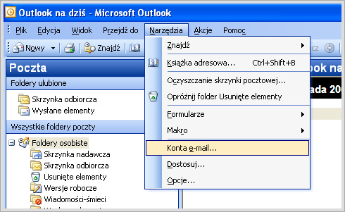 Microsoft Outlook 2003 - konfiguracja konta pocztowego