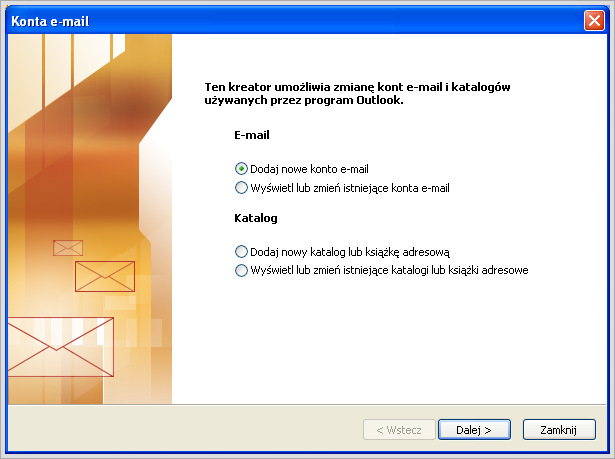 Microsoft Outlook 2003 - konfiguracja konta pocztowego