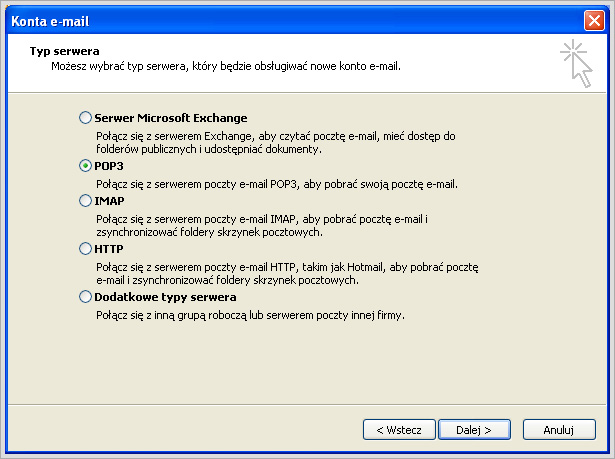 Microsoft Outlook 2003 - konfiguracja konta pocztowego