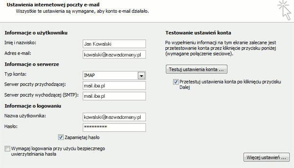 Microsoft Outlook 2010 lub 2013 - konfiguracja konta pocztowego