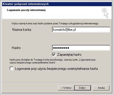 Outlook Express - konfiguracja konta pocztowego