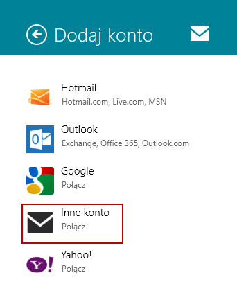 Windows 8 - konfiguracja konta pocztowego