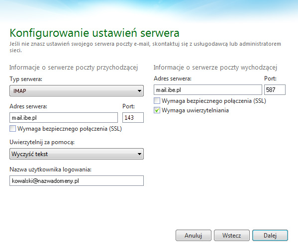 Windows Live Mail 2011 - konfiguracja konta pocztowego